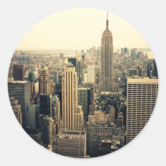 Sticker Rond Skyline de New York (Devant)