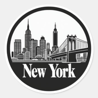 Sticker Rond Skyline de New York