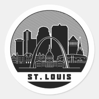 Sticker Rond Skyline de Saint-Louis Missouri