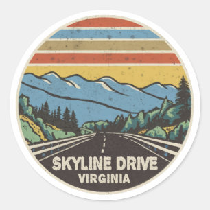 Sticker Rond Skyline Drive Shenandoah Virginia Mountains