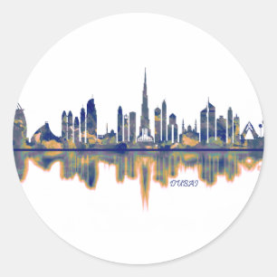 Sticker Rond Skyline Dubaï