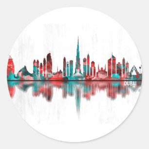 Sticker Rond Skyline Dubai UAE