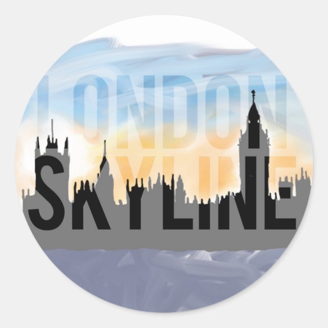 Sticker Rond Skyline LONDON (Devant)
