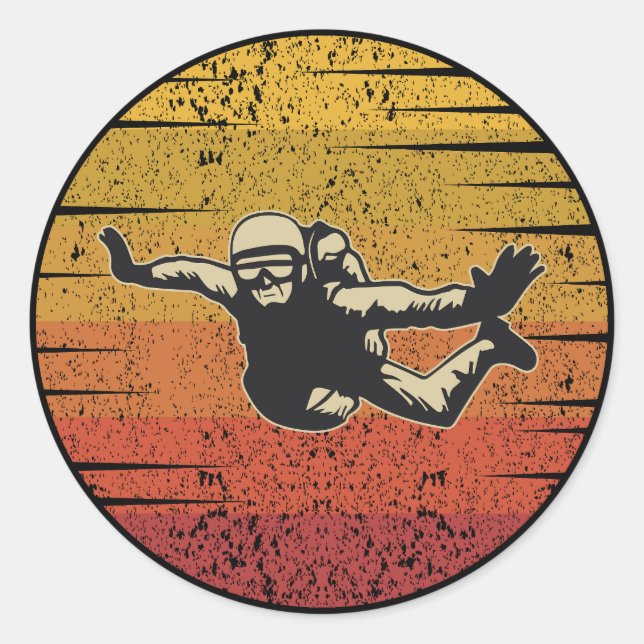 Sticker Rond Skysurf Skydiving Skydive Parachute Skydiver (Devant)