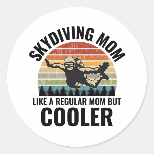Sticker Rond Skysurfing Skydiving Skydive Skydive Mom (Devant)