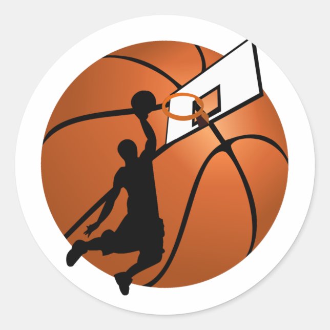 Sticker Rond Slam Dunk Basketball (Devant)