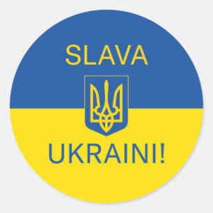 Sticker Rond Slava Ukraine gloire Ukraine guerre symbole de pai