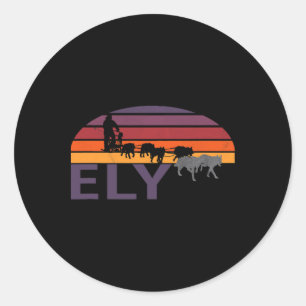 Sticker Rond Sledding Chien Ely Minnesota Mushing Sleigh Skijor