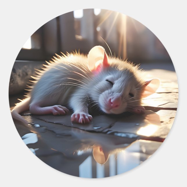 Sticker Rond Sleeping Mouse (Devant)