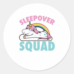 Sticker Rond Sleepover Squad Arc-en-ciel Magie Du Nouvel An