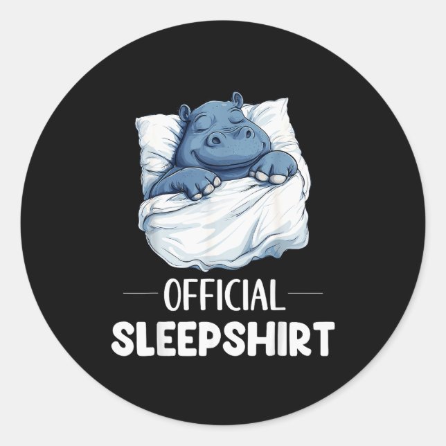 Sticker Rond Sleepshirt Cute Sleeng Hip Animal Lovers Pajama  (Devant)