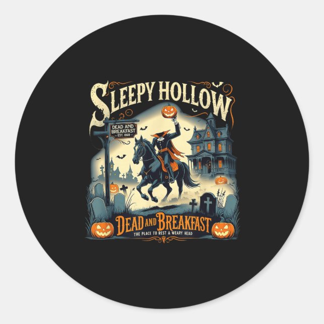Sticker Rond Sleepy Hollow Breakfast Soky Halloween  (Devant)