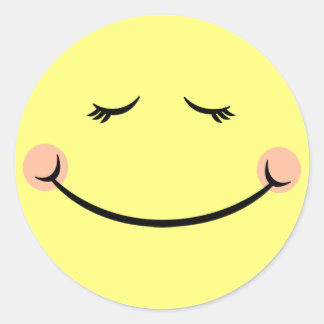 Sticker Rond Sleepy Kawaii Joyeux Visage