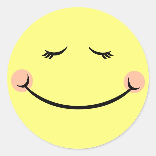 Sticker Rond Sleepy Kawaii Joyeux Visage (Devant)