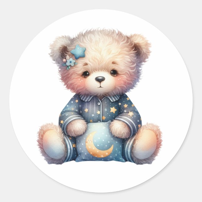 Sticker Rond Sleepy Teddy (Devant)