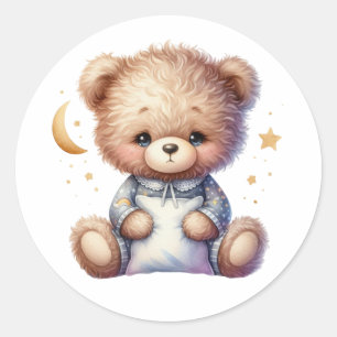 Sticker Rond Sleepy Teddy avec Coussin