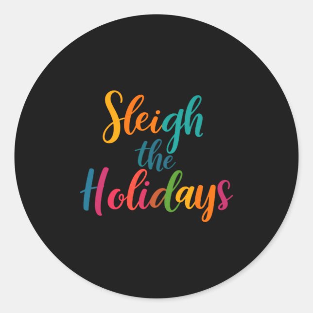 Sticker Rond Sleigh The Holidays  (Devant)