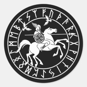 Sticker Rond Sleipnir   Mythologie nordique