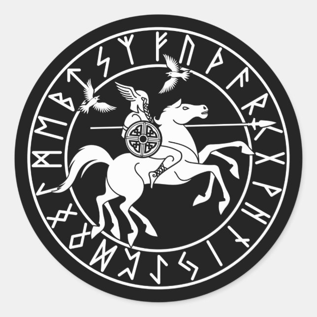 Sticker Rond Sleipnir |  Norse mythology (Devant)