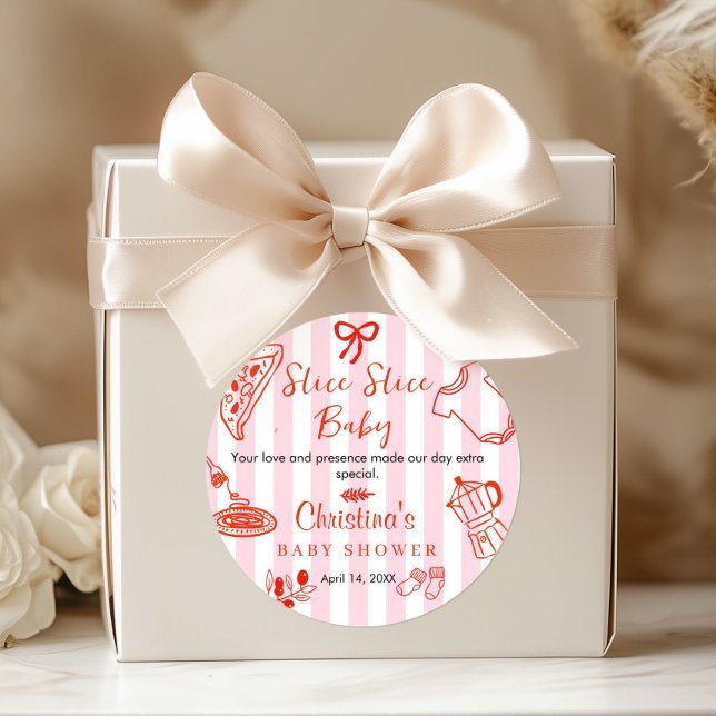 Sticker Rond Slice Slice Baby Shower Merci  (Slice Slice Baby Shower Thank you sticker)