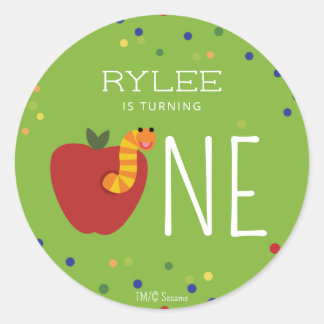 Sticker Rond Slimey Sesame Street Premier anniversaire