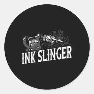 Sticker Rond Slinger d'encre - Artiste de tatouage