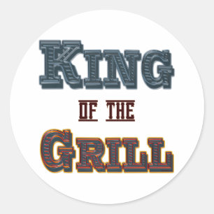 Sticker Rond Slogan Cuisine barbecue King of the Grill
