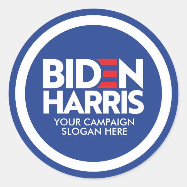 Sticker Rond Slogan de campagne personnalisées Biden Harris 202 (Devant)