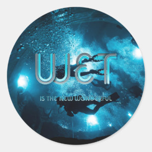 Sticker Rond Slogan de Plongée en Scaphandre TOP