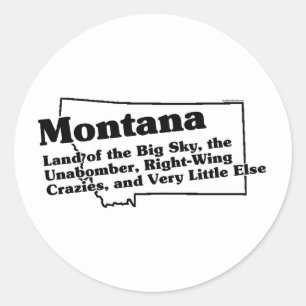 Sticker Rond Slogan d'État du Montana