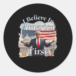 Sticker Rond Slogan politique rétro audacieux et tenace America