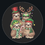 Sticker Rond Sloth Christmas Joyeux Slothmas Sloth Lover Cadeau<br><div class="desc">Sloth Christmas Joyeux Slothmas Sloth Lover Cadeau</div>