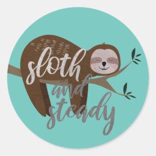 Sticker Rond Sloth et Steady