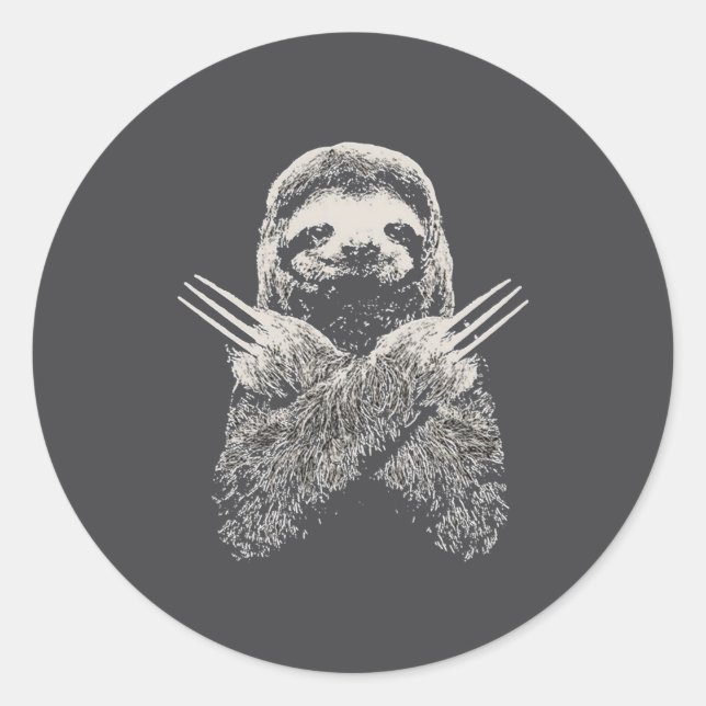 Sticker Rond Sloth Funny Costume Gift For Lazy S  (Devant)