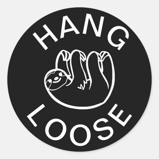 Sticker Rond Sloth Hang Loose (Devant)