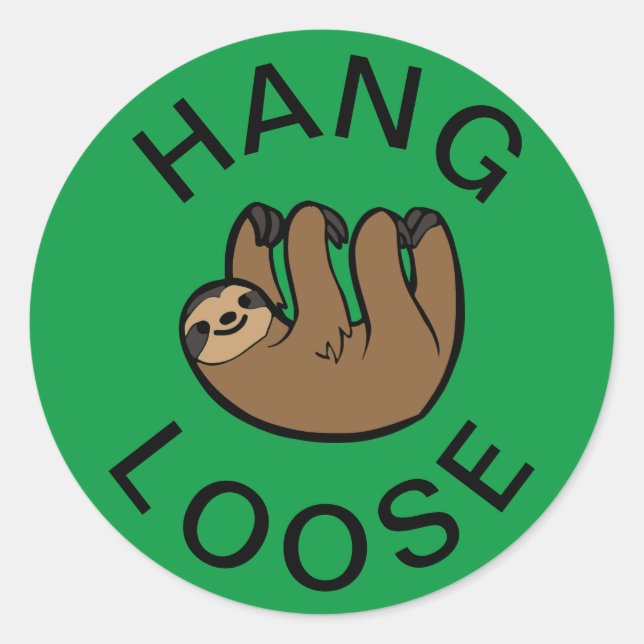Sticker Rond Sloth Hang Loose (Devant)