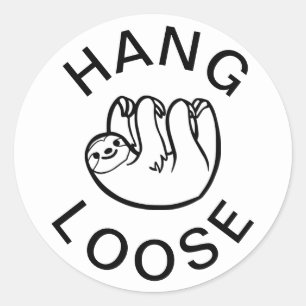 Sticker Rond Sloth Hang Loose