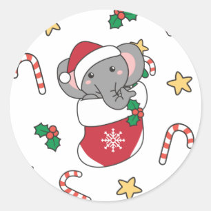 Sticker Rond Sloth Noël Neige hiver Animaux Paresseux Classique