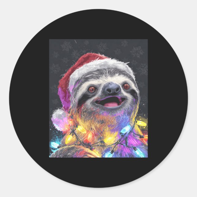 Sticker Rond Sloth Present (Devant)