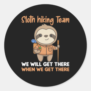 Sticker Rond Sloth Randonnée Team Fun Slots Randonnée
