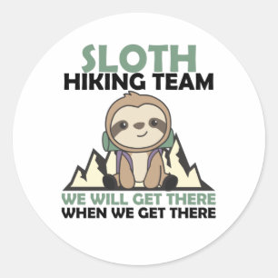 Sticker Rond Sloth Randonnée Team Mountaineer Slots Randonnée