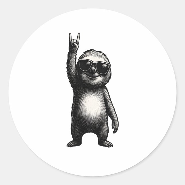 Sticker Rond Sloth Rocking Dance (Devant)