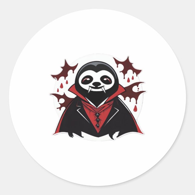 Sticker Rond Sloth vampire Classic T-Shirt_1 (Devant)