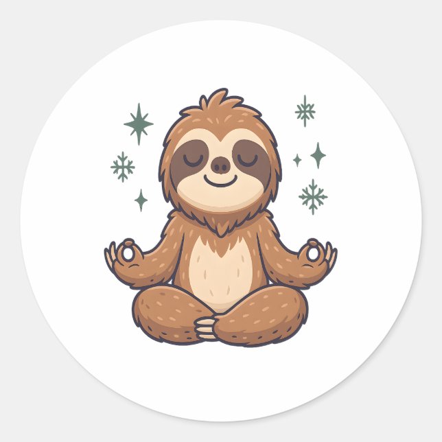 Sticker Rond Sloth Yoga Sloth (Devant)