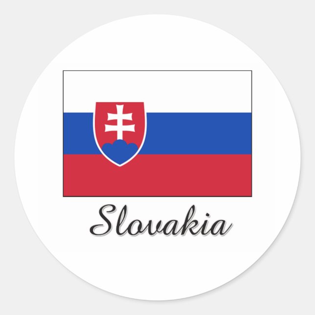 Sticker Rond Slovaquie - Conception du drapeau (Devant)