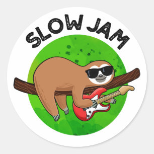 Sticker Rond Slow Jam Funky Musique Animal Pun