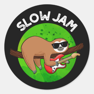 Sticker Rond Slow Jam Funky Musique Animal Pun
