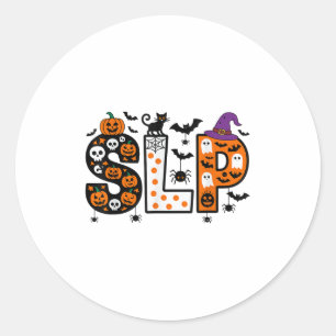 Sticker Rond Slp Halloween orthophonie Pathologue _1