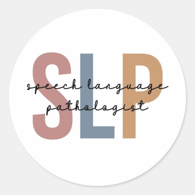 Sticker Rond SLP - Langue Pathologiste Retro (Devant)