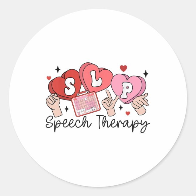 Sticker Rond Slp Valentines Discours de la Journée Langue Patho (Devant)
